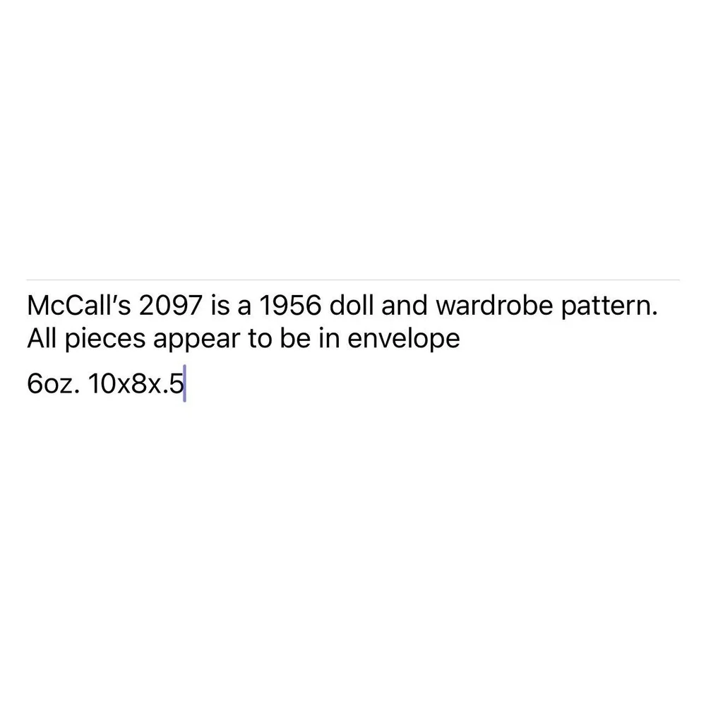 Vintage 1956 McCall's 2097 Betsy McCall Doll & Clothes Sewing Pattern Complete